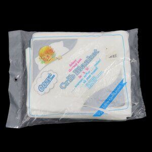 VTG Baby Morgan Deluxe Thermal Knit Crib Blanket Solid White 1984 NEW Open Pack